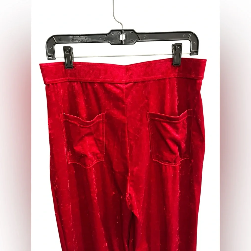 NWT Halara Red Velvet High Waisted Straight Wide Leg Pant - Large - Picture 7 of 11